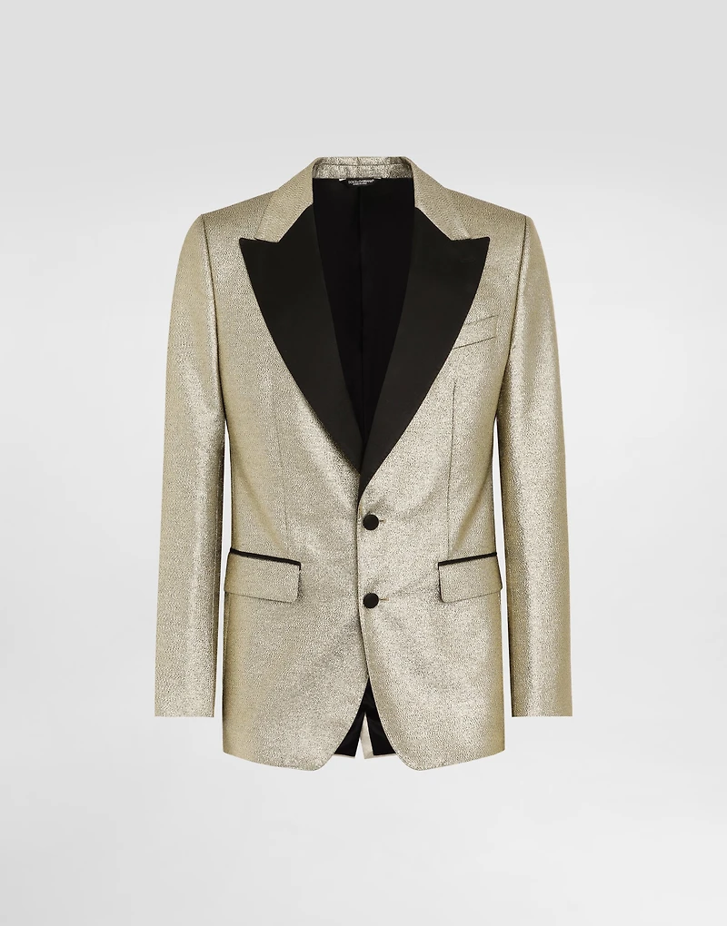 Single-breasted lamé jacquard tuxedo jacket