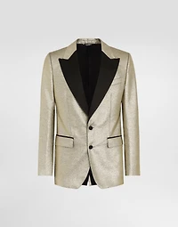 Single-breasted lamé jacquard tuxedo jacket