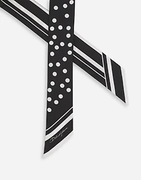 Polka-dot twill headscarf