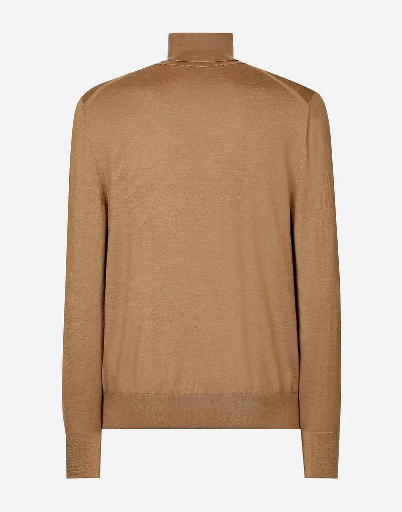 Cashmere and silk turtle-neck sweater