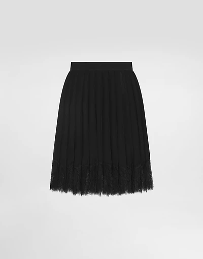 Pleated chiffon short skirt