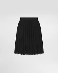 Pleated chiffon short skirt