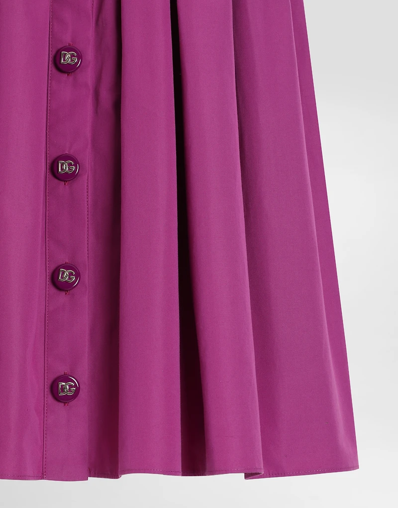 Poplin skirt with decorative buttons