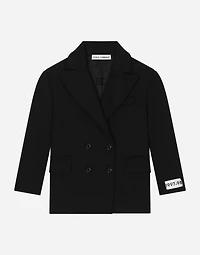Double-breasted technical jersey jacket