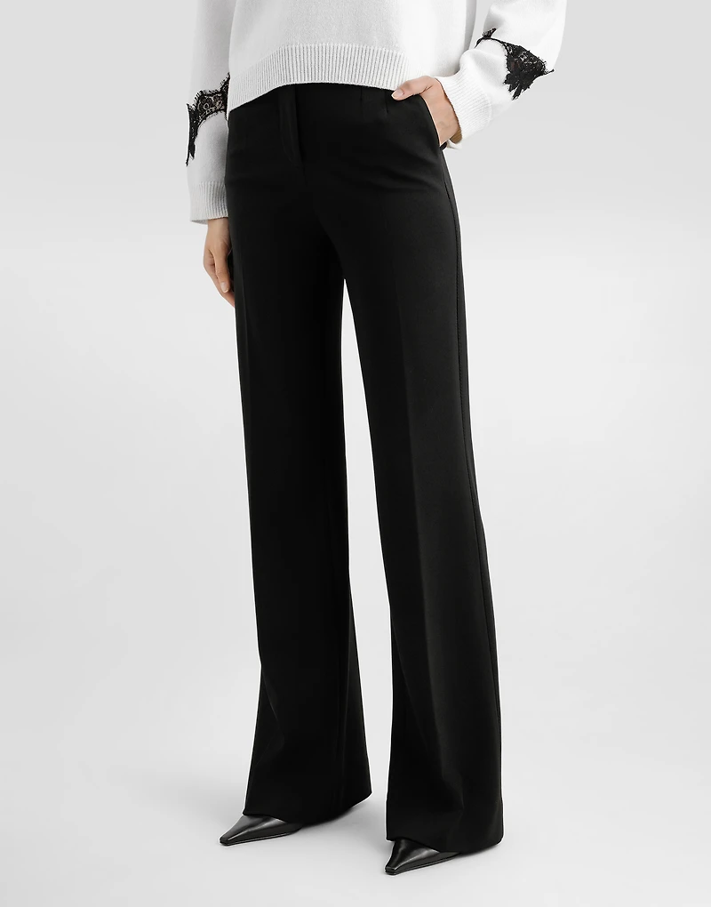 Flared jersey Milano rib pants