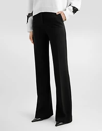 Flared jersey Milano rib pants