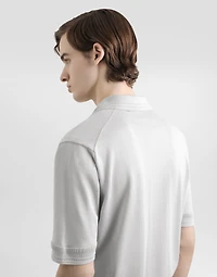 Satin silk polo shirt