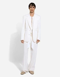 Single-breasted stretch wool Sicilia-fit jacket