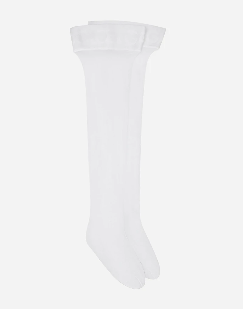 Hold-up stockings with branded elastic