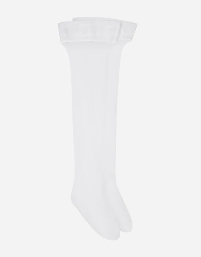 Hold-up stockings with branded elastic