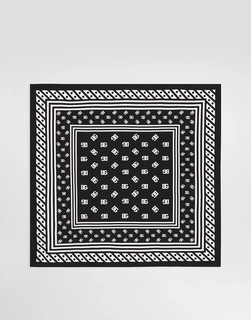 Twill scarf with all-over DG logo print (70 x 70)