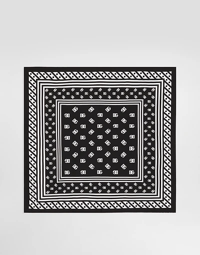 Twill scarf with all-over DG logo print (70 x 70)