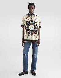 Silk shirt with perfume print