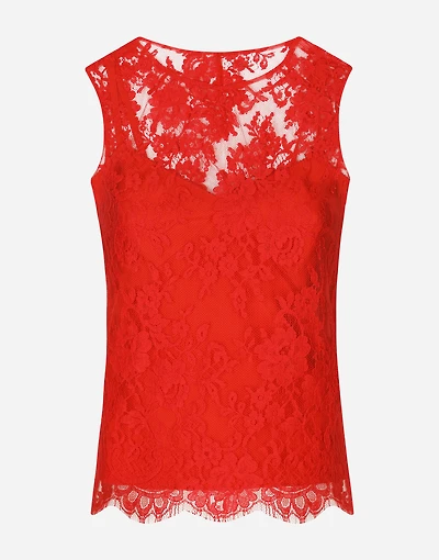 Floral Chantilly lace top