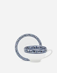 Set 2 Porcelain Espresso Cups with Saucers