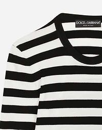 Wool sweater inlaid stripes