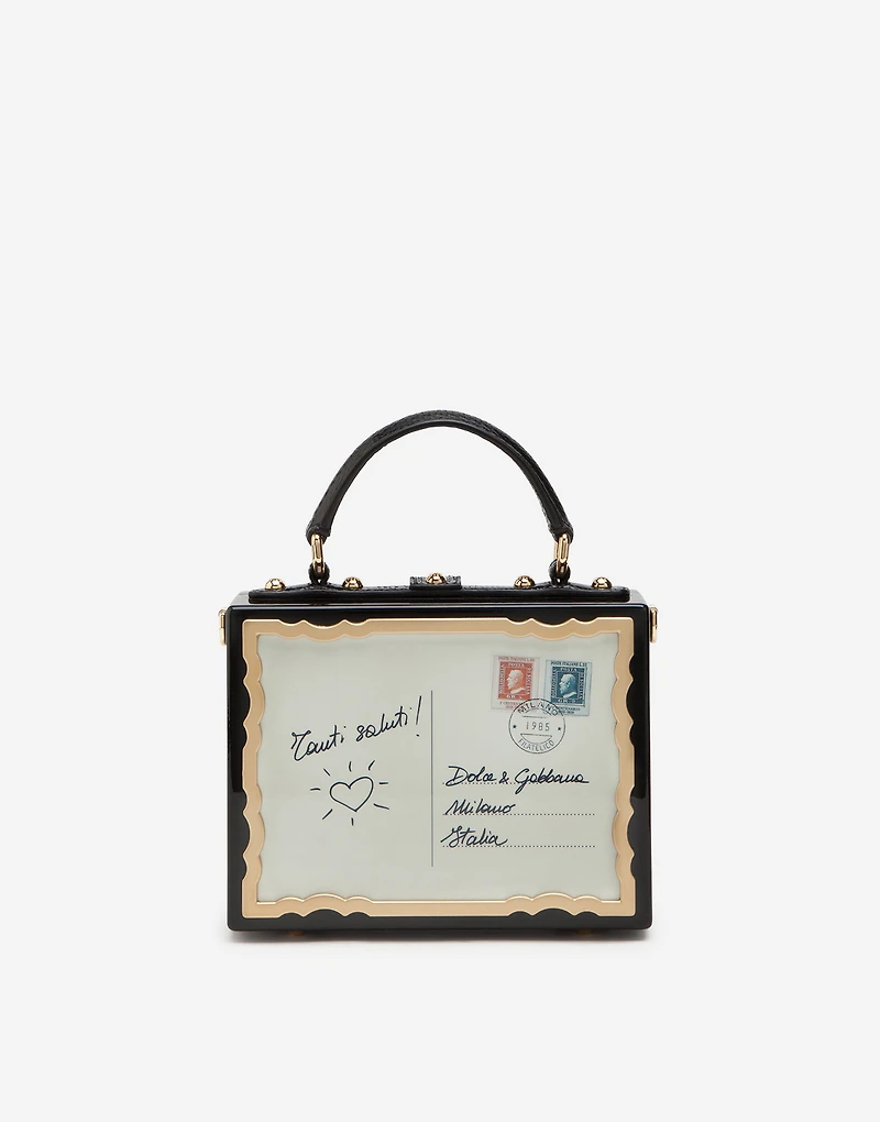 Postcard Dolce Box bag in lacquered wood