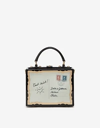 Postcard Dolce Box bag in lacquered wood