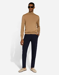 Cashmere and silk turtle-neck sweater