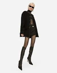 Single-breasted bouclé jacket