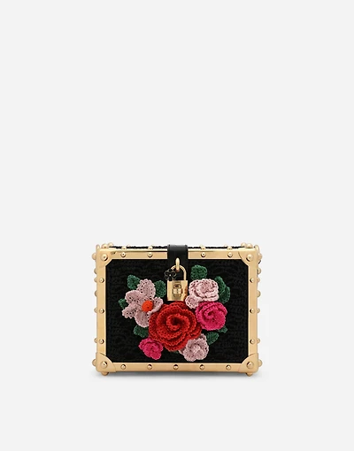 Raffia crochet Dolce Box bag