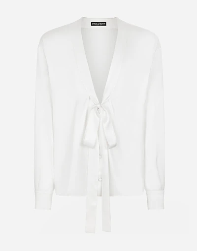 Silk shirt with pussy-bow detail
