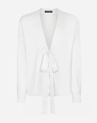 Silk shirt with pussy-bow detail