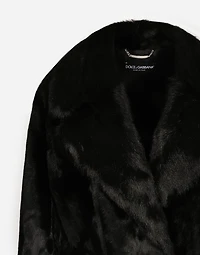 Goatskin coat with belt