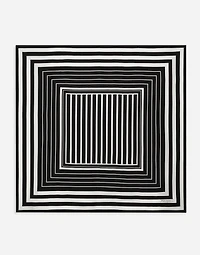 Silk twill scarf with striped print (90x90)