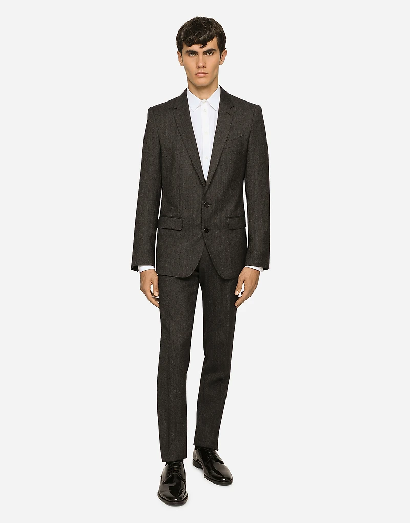 Single-breasted pinstripe wool Martini-fit suit