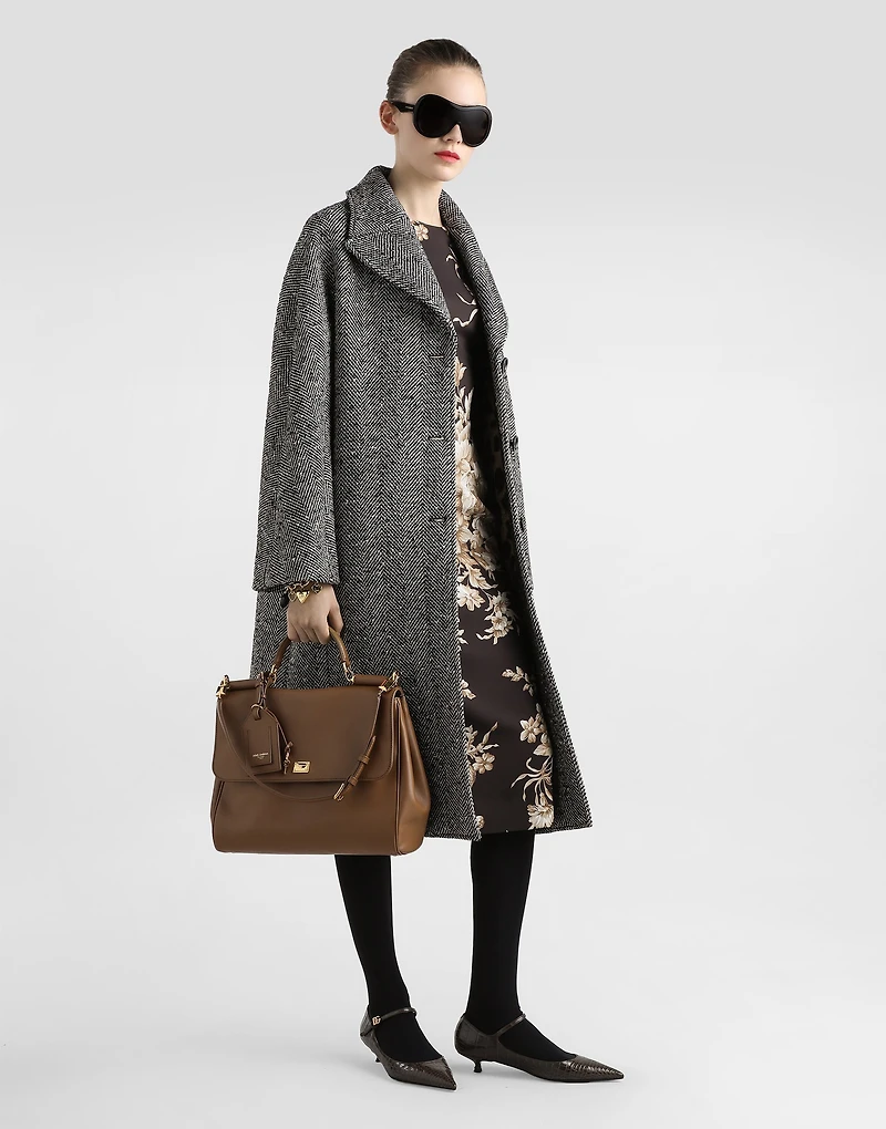 Rose-print charmeuse dress