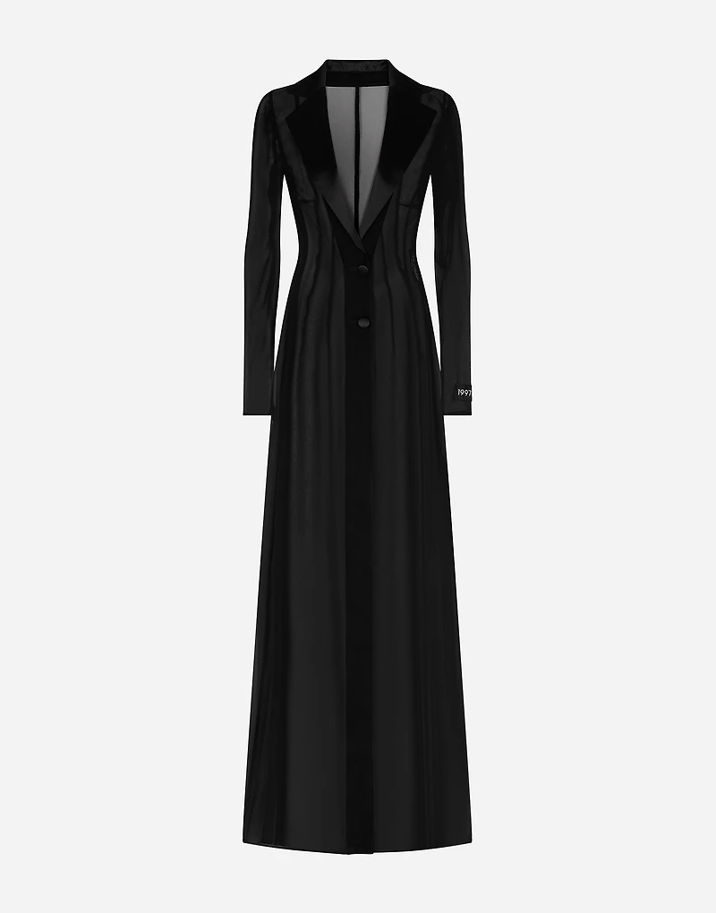 Silk chiffon duster coat