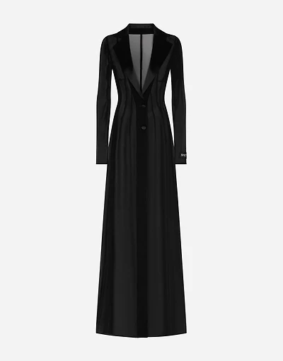 Silk chiffon duster coat