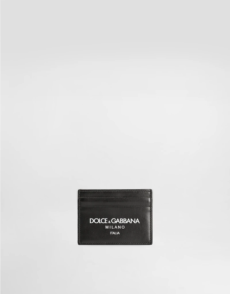 Calfskin card holder with logo