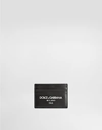 Calfskin card holder with logo