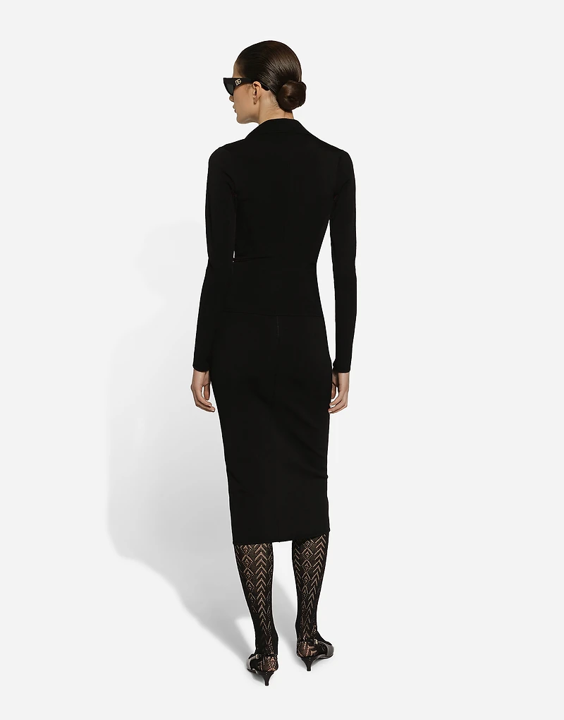 Short stretch viscose knit jacket with DG logo