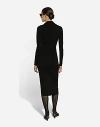 Short stretch viscose knit jacket with DG logo
