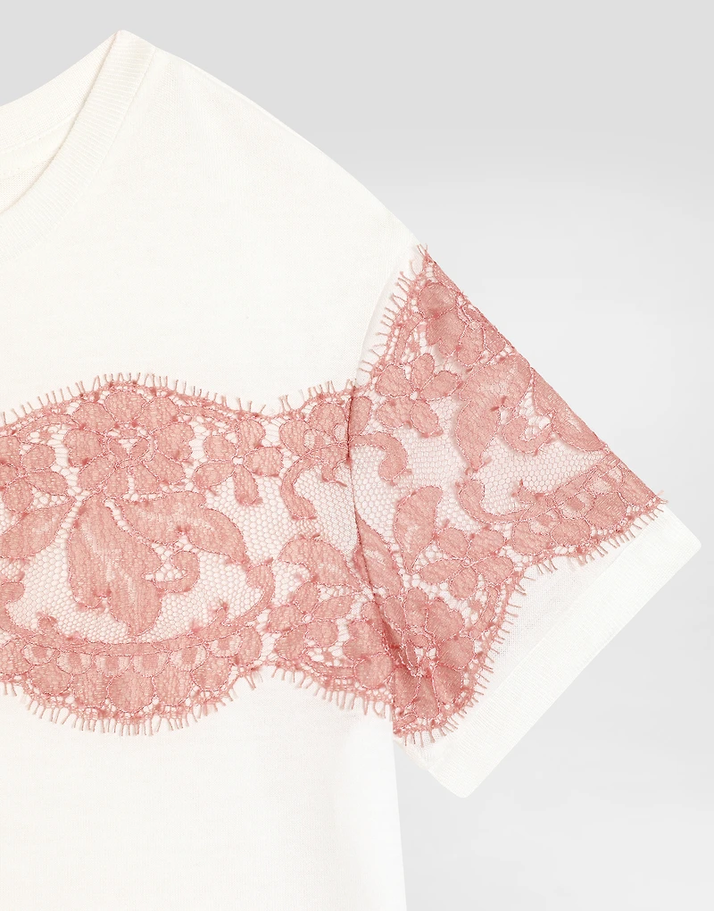 Jersey and lace T-shirt