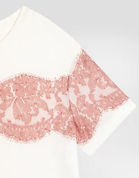 Jersey and lace T-shirt