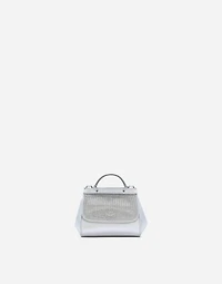 Nappa leather mini Sicily bag with fusible rhinestones