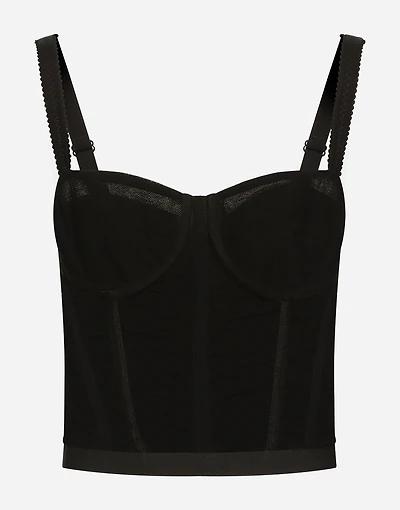 Draped tulle corset