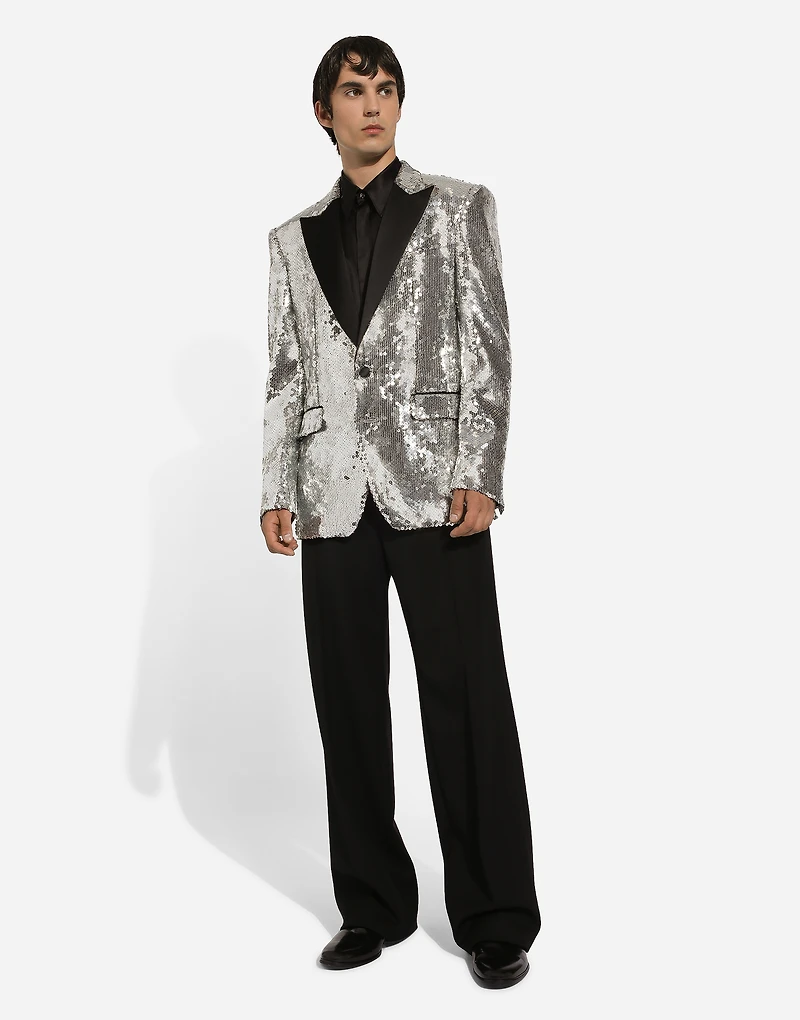 Sicilia sequined single-breasted tuxedo jacket