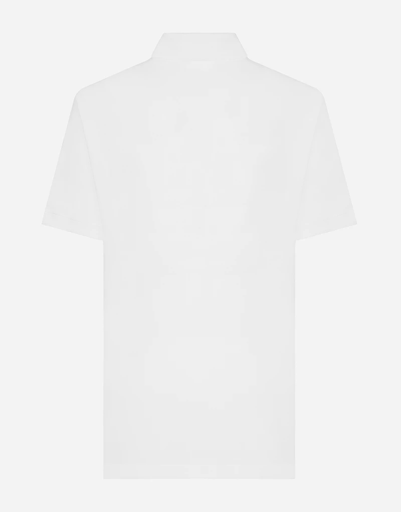 Cotton piqué polo-shirt with embroidery