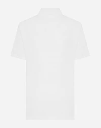 Cotton piqué polo-shirt with embroidery