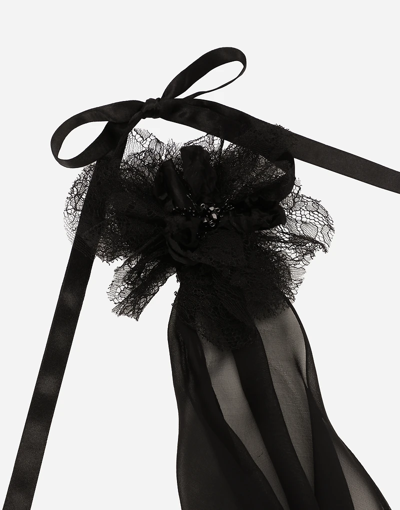 Chiffon top with flower on neck