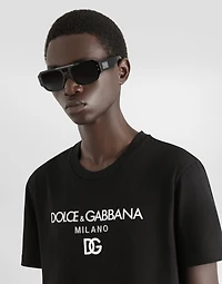 Cotton T-shirt with DG embroidery