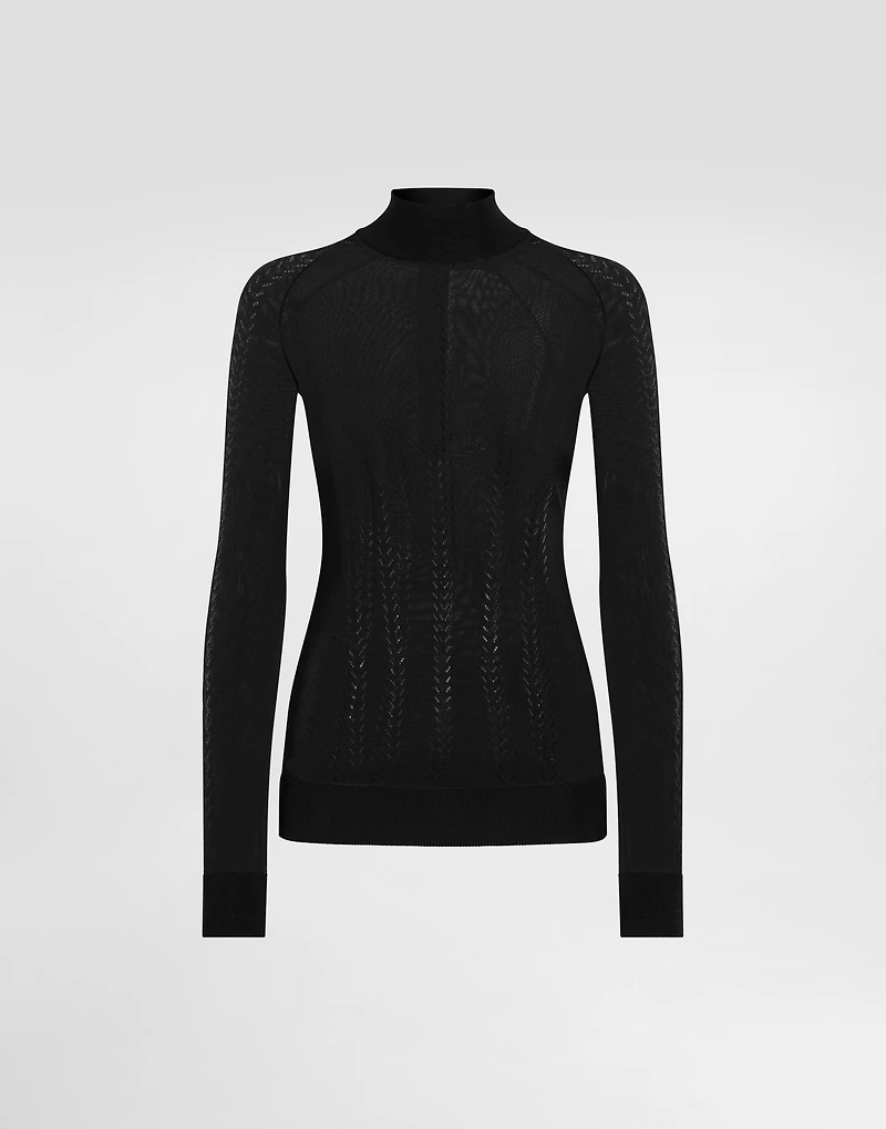 Silk mock-turtleneck sweater