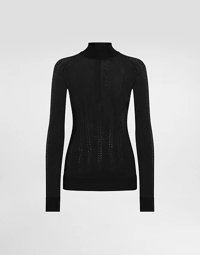Silk mock-turtleneck sweater