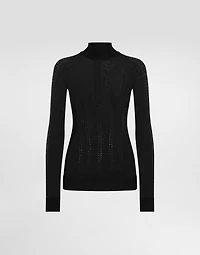 Silk mock-turtleneck sweater