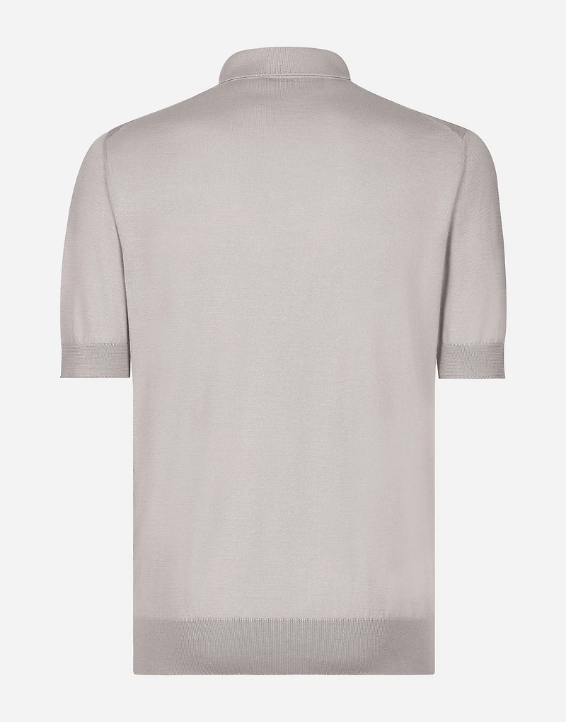 Cashmere and silk polo-shirt